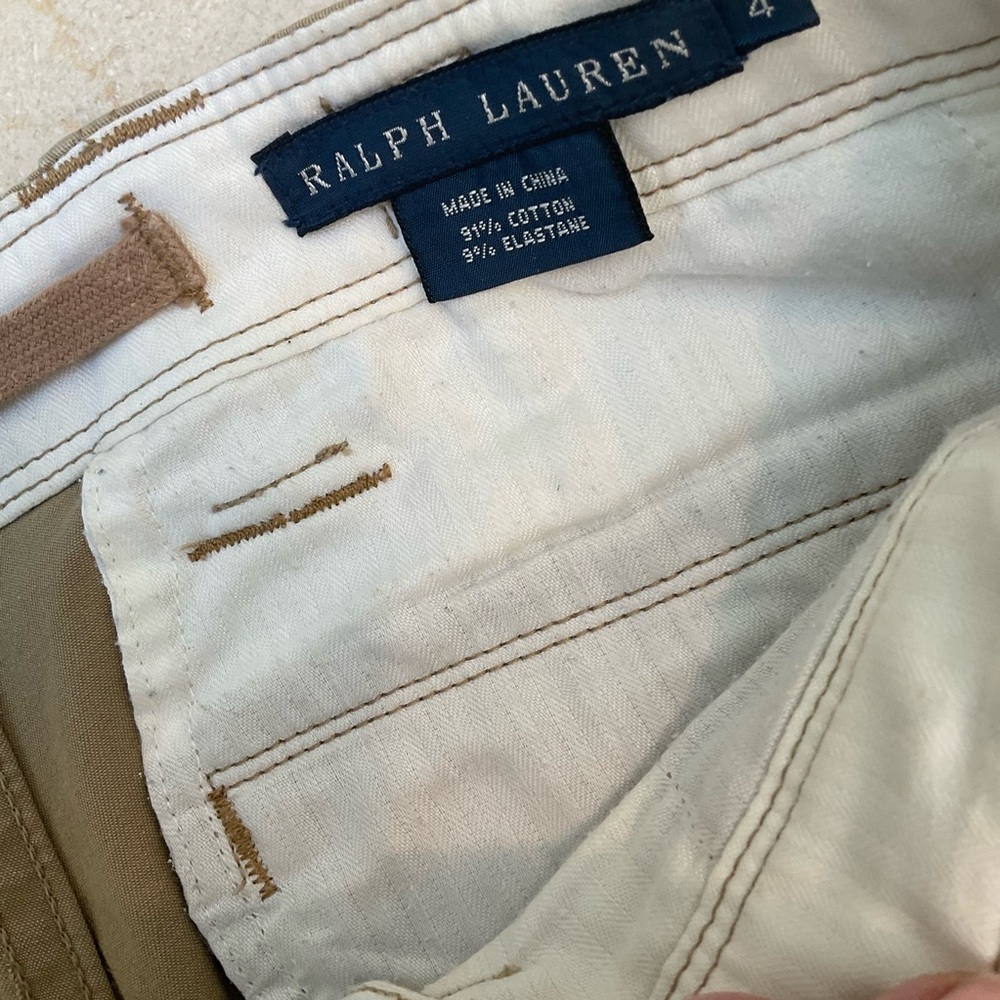 Ralph Lauren Skinny-fitting khaki cargo trousers with stretch, pockets, Sz 4 - Picture 6 of 13